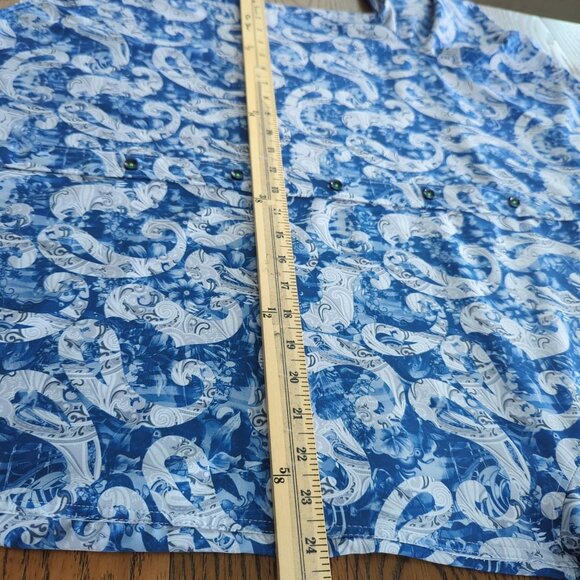 Society of Threads Mens Slim Fit Blue White Paisley Button-Down Shirt Size XL - Picture 11 of 16